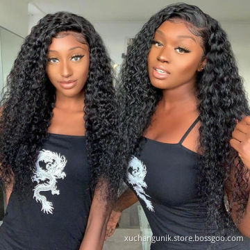 Wholesale HD Water Wave Lace Front Wig , Virgin Human Hair Curly Full Lace Wig, Pre-pluck 13x6 Lace Frontal Wig For Black Women